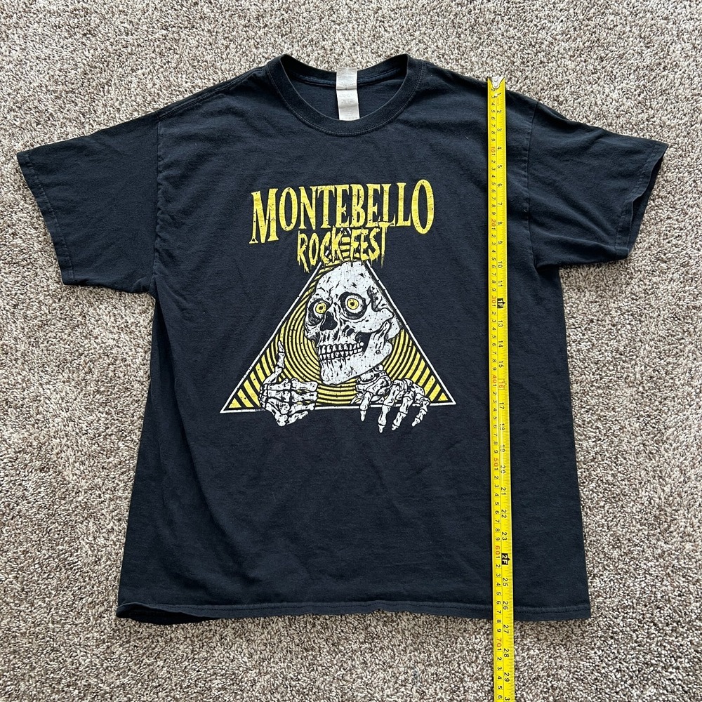 Montebello Rock Fest 2014 T-shirt Size Medium Skull Tour Music Punk Metal Black